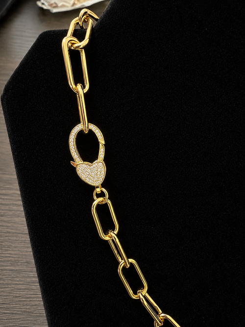 Amour Lock Paperclip Necklace