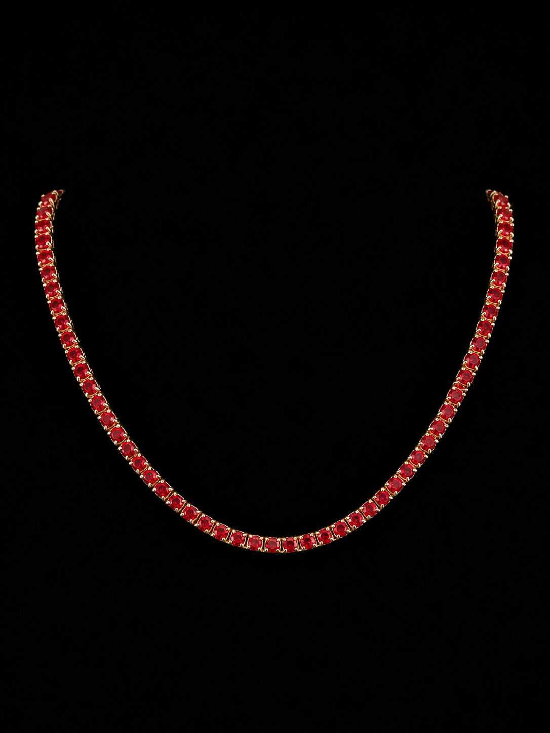 Crimson Royale Tennis Necklace