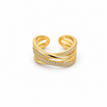 Adjustable Crisscross Pavé Ring