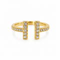 Adjustable Pavé Bar Ring