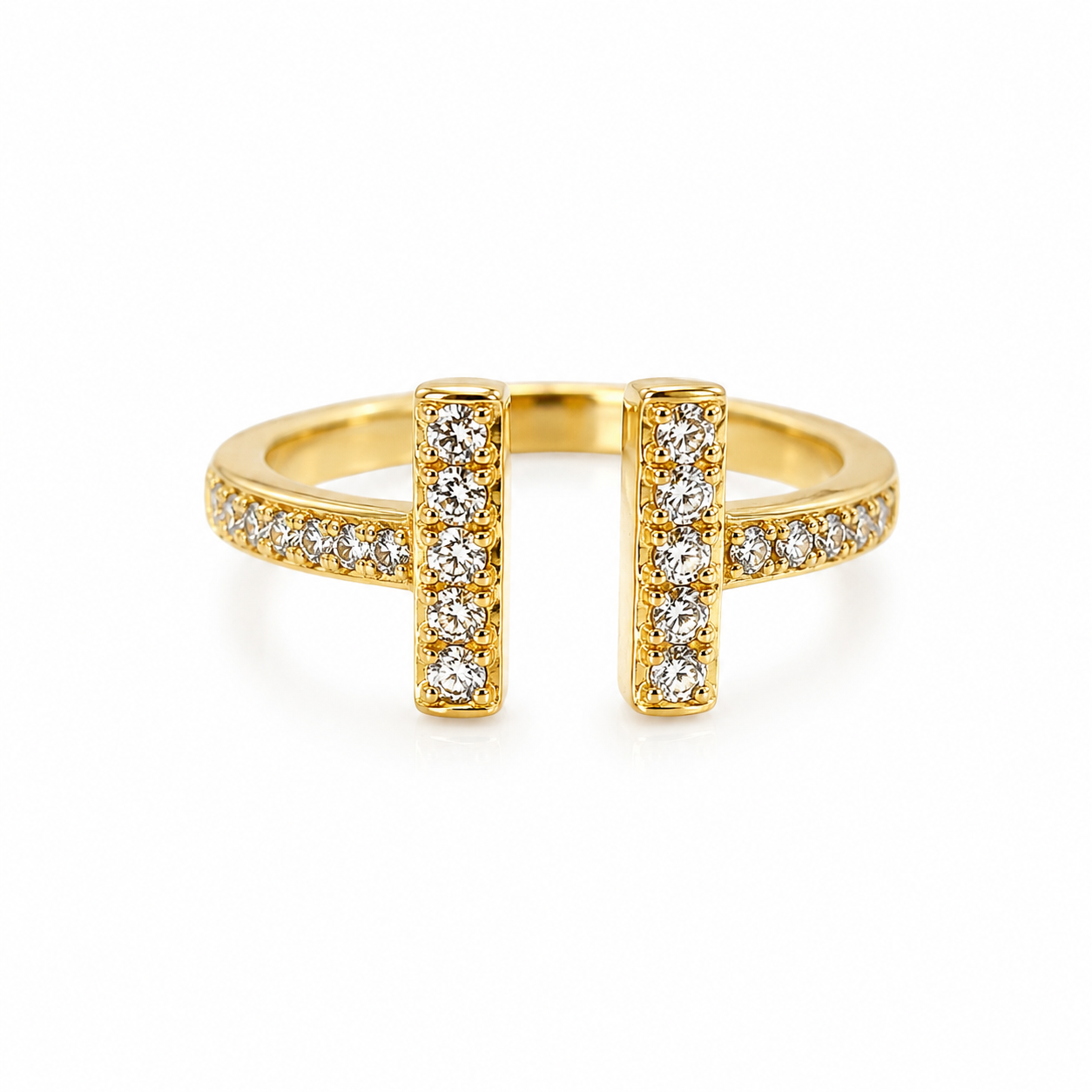 Adjustable Pavé Bar Ring